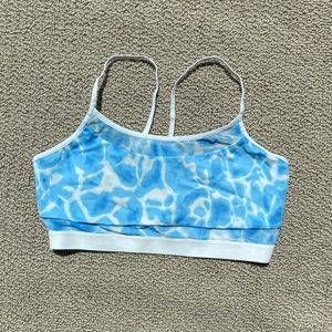 NWOT Victoria’s Secret White and blue Sports Bra
